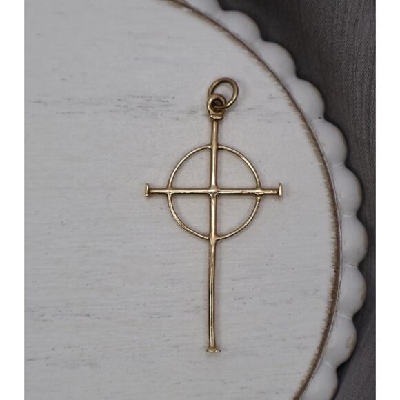 Fully Retired James Avery 14k Yellow Gold Wire Celtic Cross Pendant 9G / 1.9in - Picture 1 of 5